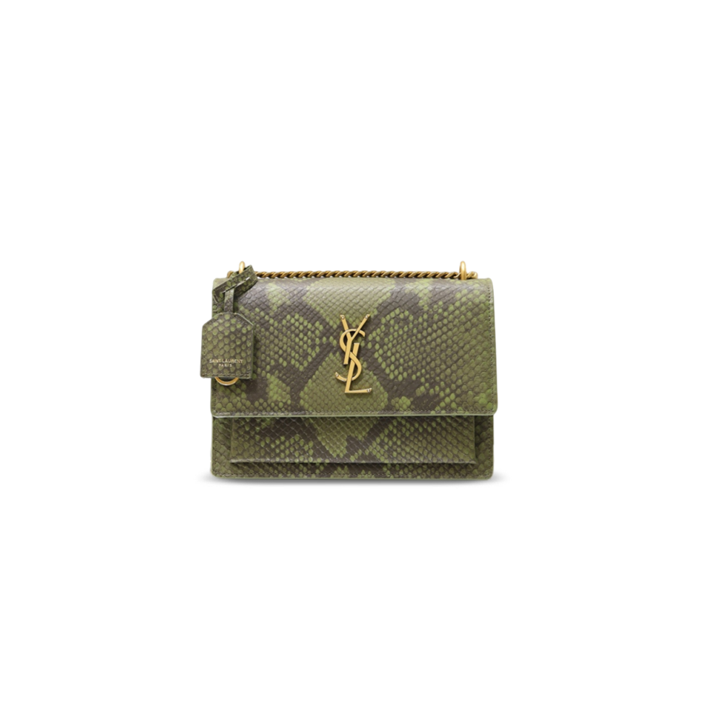 YSL SUNSET MEDIUM IN PYTHON-EMBOSSED LEATHER 422906 (22*16*8cm)